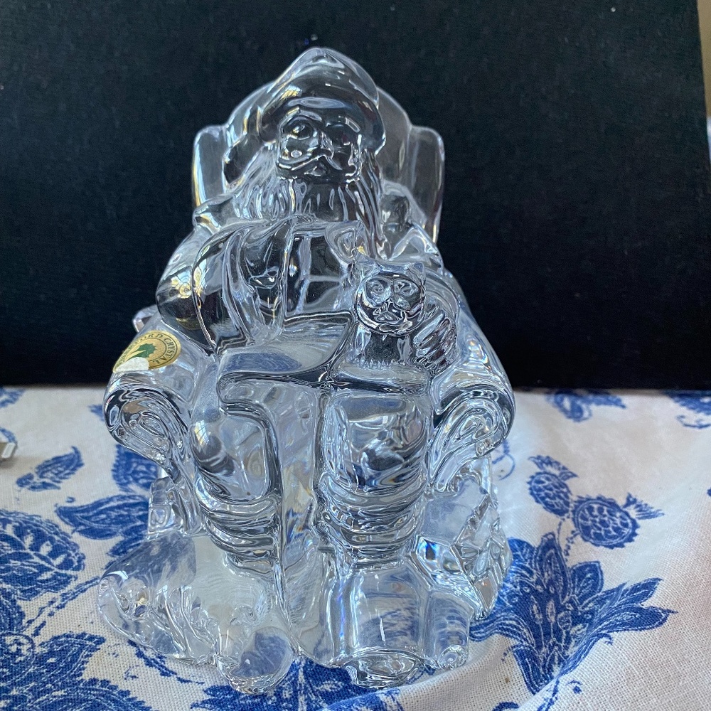Waterford Crystal Sitting Santa with Cat